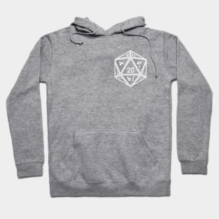 (Pocket) Transparent D20 Dice (White Outline) Hoodie